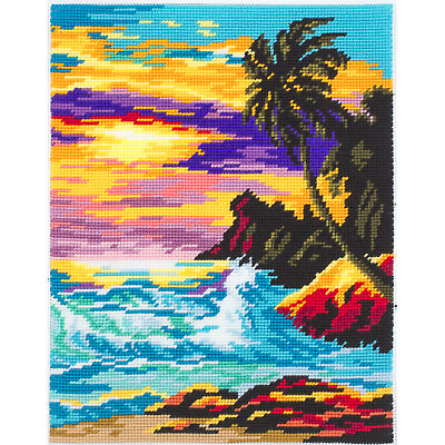 #ad DIY Needlepoint Kit quot;Tropical Sunsetquot; 14.2quot;x18.5quot; 36x47 cm $32.99