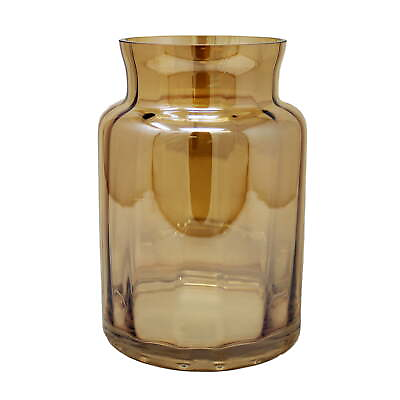 #ad 7.9quot; Gold Glass Vase Container No Pattern 7.8quot;H x 5.5quot;W x 5.5quot;D $15.38