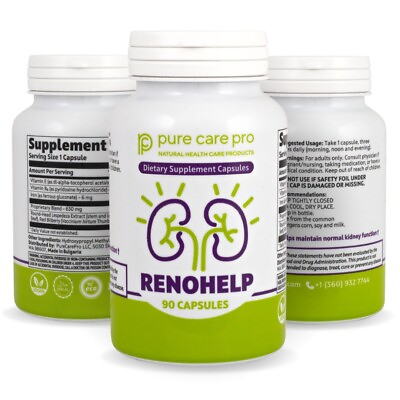 RENOHELP All Natural All in 1 KIDNEY Support Supplement for Healthy Kidneys 90ct $84.00