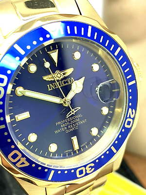 #ad Invicta Men#x27;s Watch 8937 Pro Diver Blue Dial Gold Stainless Steel Quartz 37.5mm $49.49
