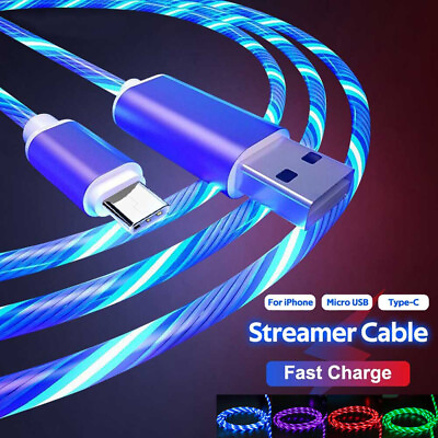 #ad 3 in 1 LED Fast Charging Cable Cell Phone Charger Cord For iPhone Type C USB $4.55