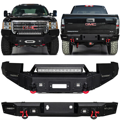 #ad Vijay Fit 2011 2014 GMC Sierra 2500 3500HD Front or Rear Bumper with LED Lights $1549.99