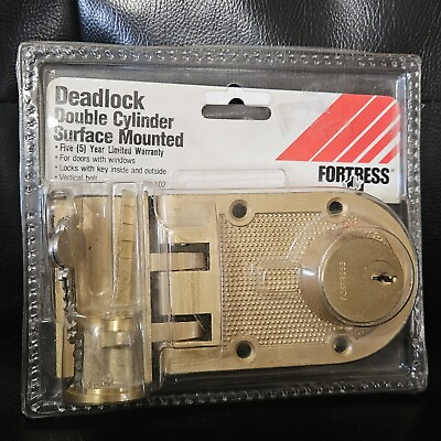 #ad Fortress Surface Deadlock Double Cylinder DL 102 Brass 2 Keys Included $19.99