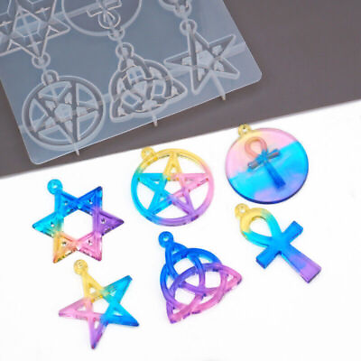 #ad Pentagram Resin Casting Silicone Mold Pendant Necklace Making Epoxy Craft DIY $8.71