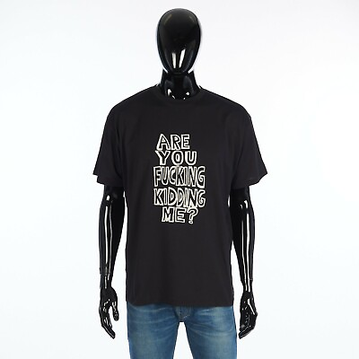 #ad CELINE x AMY SILLMAN 375$ Men#x27;s Black Cotton Tshirt Artist Flocking $275.00