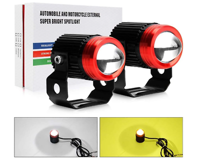 #ad Led Motorcycle Driving Lights 2 PCs 30W 3000LM 6500K Dual Color Amber Motorcycl $15.99