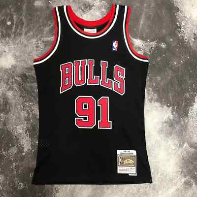 #ad Dennis Rodman #91 Chicago Bulls Black Mitchell amp; Ness Swingman Jersey Mens NWT $45.00