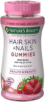 #ad Hair Skin and Nails Vitamins with Biotin 80 Gummies 2500 mcg Free Shipping $11.90
