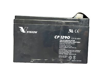 #ad Vision Battery 12V 9Ah for Vision CP1290 New Condition Lot#1GA2 $15.95
