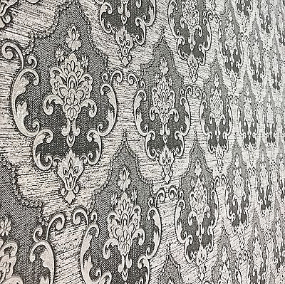 #ad Wallpaper Victorian damask pattern wall coverings textured rolls gray damask 3D $3.82