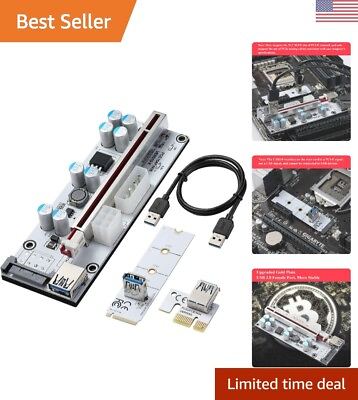#ad High Performance PCI E 1X to 16X Riser Card M.2 to PCI E X1 NGFF Slot Adapter $28.99