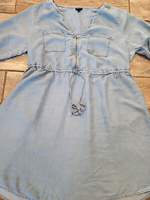 #ad Torrid Button Front Shirt Dress Chambray Cocktail Girly Sz2 $32.69