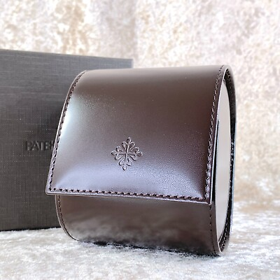 #ad PATEK PHILIPPE Travel Watch Box Carry Box Case Dark Brown Leather Recent Model $105.00
