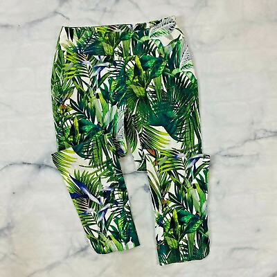 #ad Soft Surroundings Pretty Palms Pants Size PXS Petite Pull On Tropical Ankle Crop $29.40