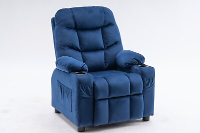 #ad MCombo Big Kids Recliner Chair with Cup Holders 3 Age GroupVelvet Fabric 7355 $179.90