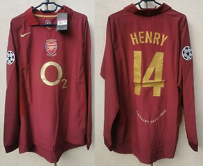 #ad Arsenal rеtro jersey 2005 06 #14 HENRY Champions League $49.99