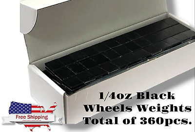 #ad 1 BOX 1 4 OZ BLACK WHEEL WEIGHTS STICK ON ADHESIVE TAPE LEAD FREE 360PCS $20.99