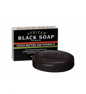 #ad African Black Soap Cocoa Butter with Vitamin E 3.5 oz $7.00