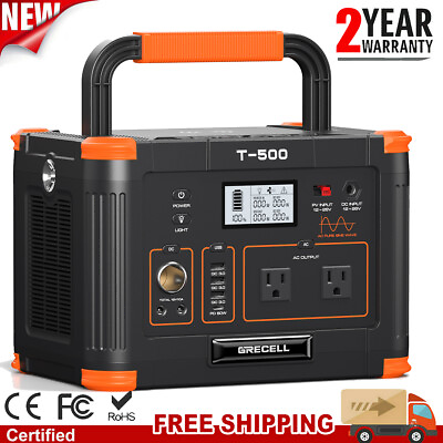 #ad GRECELL 500W Power Station Solar Generator Backup Battery for RV Van Camping USA $399.99