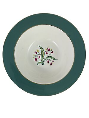 #ad Homer Laughlin Eggshell Cavalier Round Vegetable Serving Bowl 9.75quot; Teal Tulips $21.60
