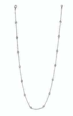 #ad 0.33 Carat Diamond by the Yard Necklace G SI 14K White Gold 14 stones 18 inches $499.00