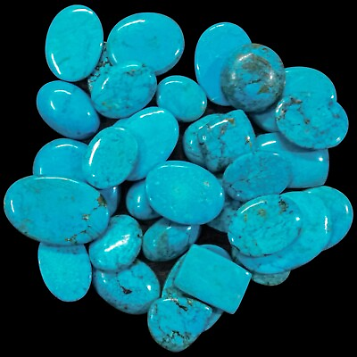#ad Lot 5 Loose Gemstone AAA 220 Ct Arizona Turquoise Genuine Mix Shape Cabochon $48.88