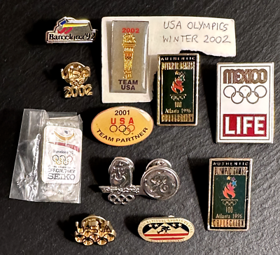 #ad 11 VINTAGE US amp; MEXICO OLYMPIC PINS: #x27;92 #x27;96 #x27;01 #x27;02 #x27;08 HIGH ALTITUDE $120.00