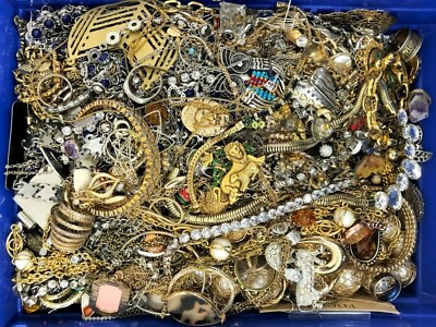 #ad 3 Lb Pounds Unsearched Huge Lot Jewelry Vintage Now Junk Art Craft Treasure Fun $34.39