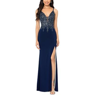 #ad Xscape Womens Beaded Long Formal Evening Dress Gown BHFO 6817 $158.50