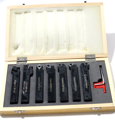 #ad 7 PC SET 5 8quot; INDEXABLE TURNING TOOLS W CARBIDE INSERTS INSTALLED Y031 $97.00