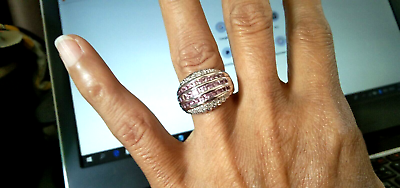 #ad Ring Silver Pink 925 Sterling Pink Sapphire Tourmaline Gemstone Size 5.5quot; $90.90