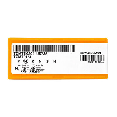 #ad Box MITSUBISHI TCMT110204 US735 TCMT21.51 Carbide Inserts CNC 10PCS $25.76