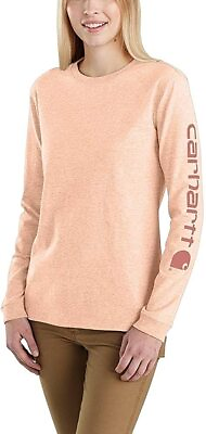 #ad Carhartt Women#x27;s Loose Fit Heavyweight Long Sleeve Logo Sleeve Graphic T Shirt $68.85