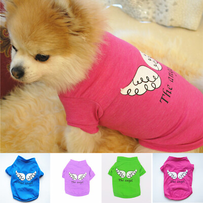 #ad Pet Dog T shirt HOT SALE Pet Clothes Cat Vest Solid Color Dog Accessories XS L $4.17