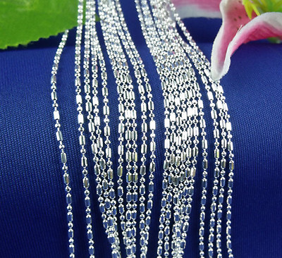 #ad Wholesale 10pcs 925 Sterling Silver Plated 1.5mm Bamboo Chain Necklace 16quot; 30quot; $9.99