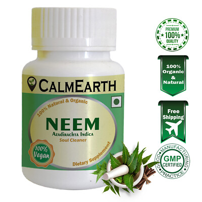 #ad Calm Earth Neem Organic Herbal Capsule 100% Pure Azadirachta indica $9.66