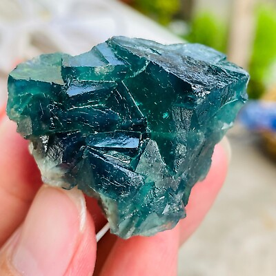 #ad 63g Natural Green Cube Fluorite Quartz Crystal Cluster Rough Mineral Specimen $19.00