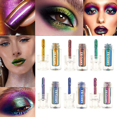 #ad Liquid Color Gradient Shadow Powder Makeup Eyeshadow Glitter Chameleon Eye C $4.41