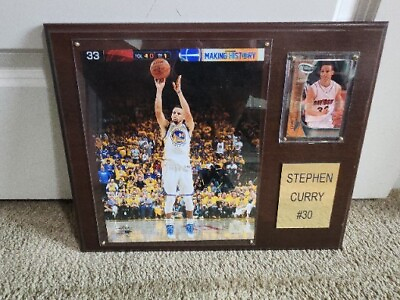 #ad STEPHEN CURRY PLAQUE with a 2009 Press Pass Fusion #18 Stephen Curry RC $75.00