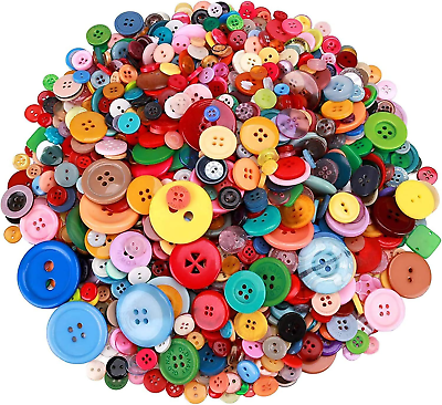 #ad Greentime 1500 pcs Round Resin Buttons Mixed Color Assorted Sizes for Crafts Sew $17.31