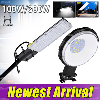 #ad 300W 100W Commercial LED Street Light Outdoor Garden Yard Road Lamp Spotlight $45.99