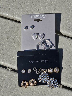 #ad Lot Of New Earrings Madison Tyler And Mix It Variety Of Studs Crystals $17.00