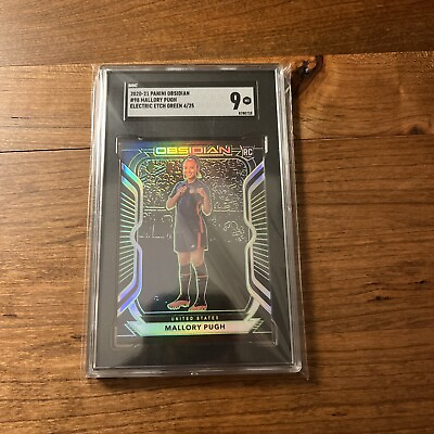 #ad 2020 Obsidian Electric Etch Green 25 Mallory Swanson Pugh SGC 9 Rookie RC USWNT $149.99