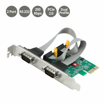 SIIG Dual Serial PCIe Card Adapter 16650 UART Baud Rates up to 250Kbps $29.99