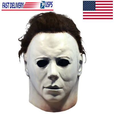 #ad Michael Myers Mask Halloween Full Head Scary Horror Murderer Cosplay Adult Size $18.99