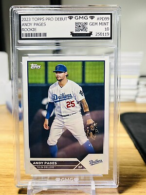 #ad 2023 Topps Pro Debut Andy Pages Rookie GMG Graded 10 Gem Mint 💎 RC $19.50