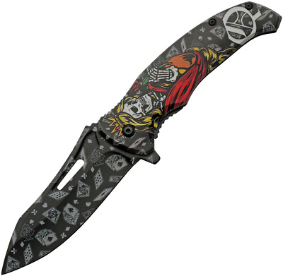 #ad Szco 300576 QN Skeleton Queen 3.75quot; Stainless Blade A O Tactical Folding Knife $12.52