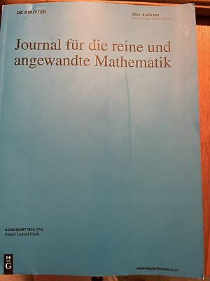 #ad journal fur die reine und angewandte mathematik February 2024 book in German $50.00
