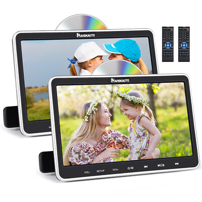 #ad 2 x 10.1” Dual Car DVD Player HDMI Headrest Mount AV in amp; Out Region Free Memory $188.27