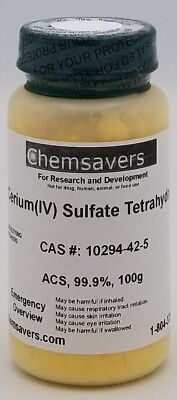 #ad Cerium IV Sulfate Tetrahydrate ACS 99.9% 100g $147.95